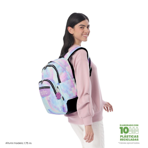 Mochila escolar TOTTO Rayol Pixelly (5)