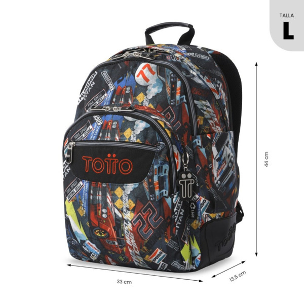 Mochila escolar TOTTO Rayol Rally red (1)