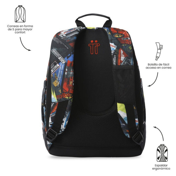 Mochila escolar TOTTO Rayol Rally red (2)