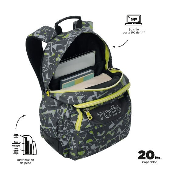 Mochila escolar TOTTO Rayol Texgrunge (3)