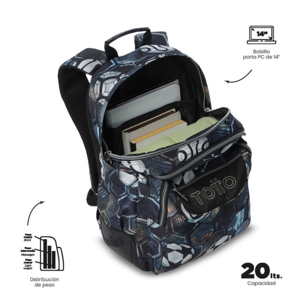 Mochila escolar TOTTO Rayol Verat Soccer (3)