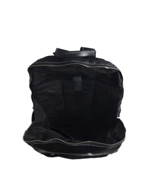 Mochila STAMP grande en piel lavada Tichi negra (2)