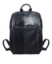 Mochila STAMP grande en piel lavada Tichi negra