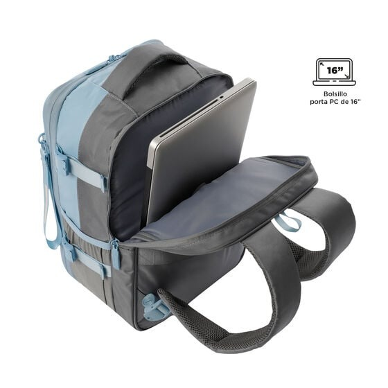 Mochila TOTTO City azul celeste-mochila de cabina (4)