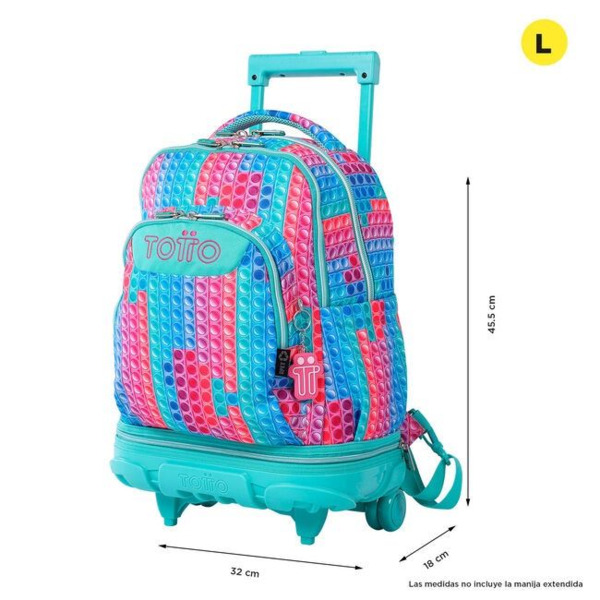 Mochila TOTTO escolar con ruedas desmontable Pupit - Tiza (1)