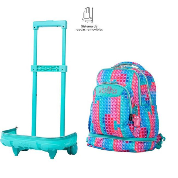 Mochila TOTTO escolar con ruedas desmontable Pupit - Tiza (3)