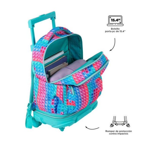 Mochila TOTTO escolar con ruedas desmontable Pupit - Tiza (4)