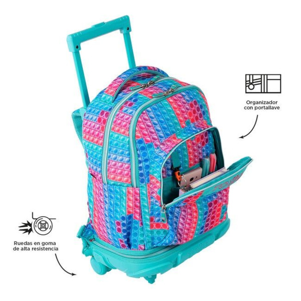 Mochila TOTTO escolar con ruedas desmontable Pupit - Tiza (5)