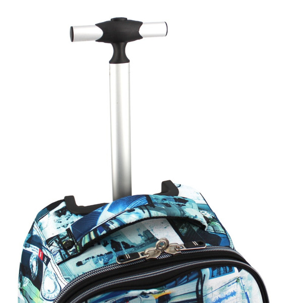 Mochila TOTTO escolar con ruedas postales y casetes - Papel (4)