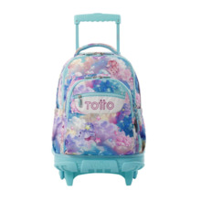 Mochila TOTTO reglones gatos azul
