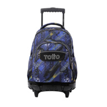 Mochila TOTTO  Renglones futbol azul