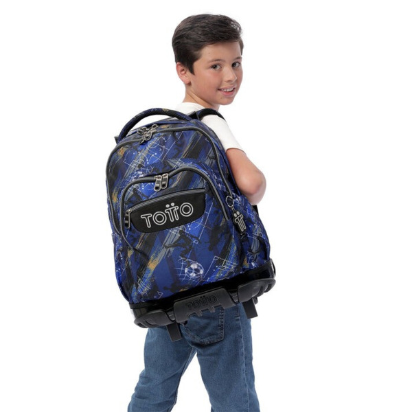 Mochila TOTTO  Renglones futbol azul (7)