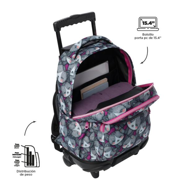 Mochila TOTTO Rue Bomper Renglones- Kitten Rose (5)
