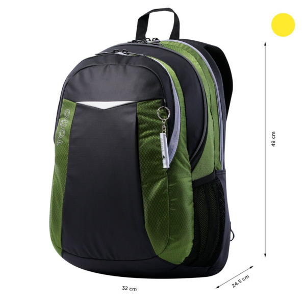 Mochila TOTTO Titanio 2.0 negro y verde (1)