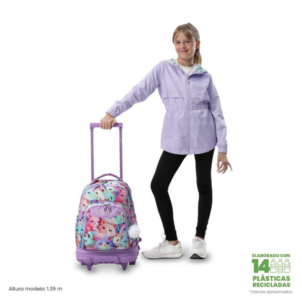 Mochila TOTTO TIZA  ruedas desmontable Menwsy 3D gatos (7)