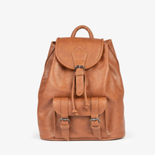 MOCHILA UNISEX CLÁSICA, COLOR CUERO