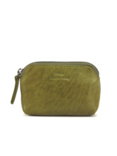 Monedero en piel lavada STAMP Chara verde