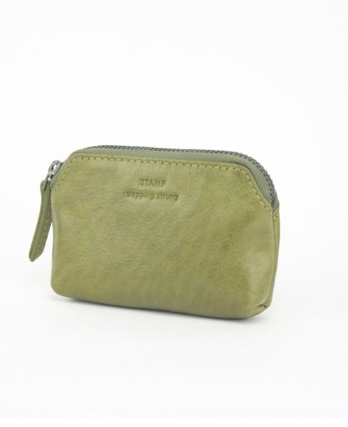 Monedero en piel lavada STAMP Chara verde (1)