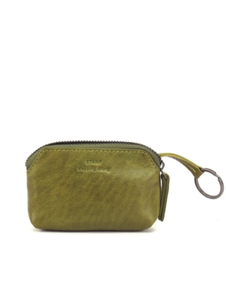 Monedero en piel lavada STAMP Chara verde (2)
