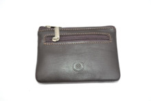 Monedero llavero  LUGUPELL 2 cremalleras con tarjetero interior marron