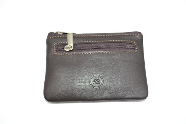 Monedero llavero  LUGUPELL 2 cremalleras con tarjetero interior marron