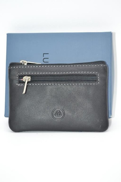 Monedero llavero  LUGUPELL 2 cremalleras con tarjetero interior negro