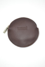 Monedero PIEL NOBLE redondo marron