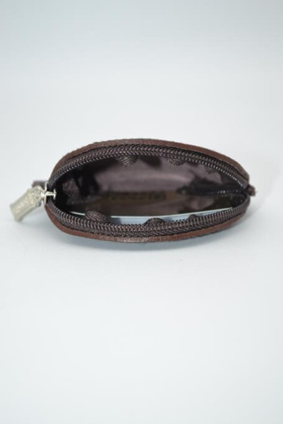 Monedero PIEL NOBLE redondo marron (2)