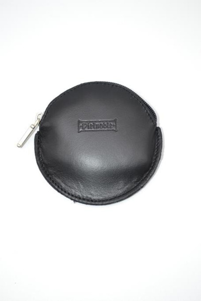 Monedero PIEL NOBLE redondo negro