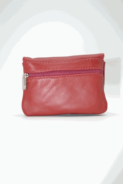 Monedero PIELNOBLE de boquilla con solapa cereza (2)