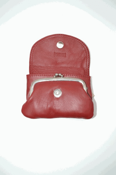 Monedero PIELNOBLE de boquilla con solapa cereza (4)