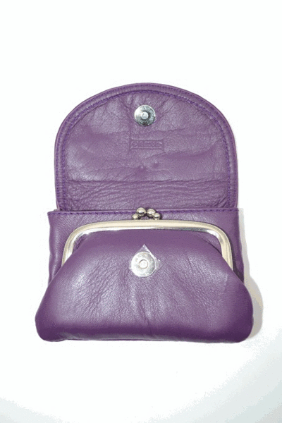 Monedero PIELNOBLE de boquilla con solapa Lila (4)