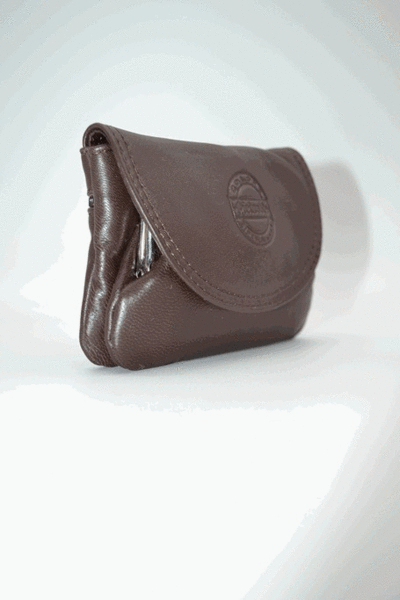 Monedero PIELNOBLE de boquilla con solapa marron (1)