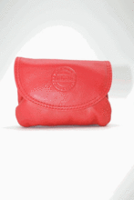 Monedero PIELNOBLE de boquilla con solapa rojo