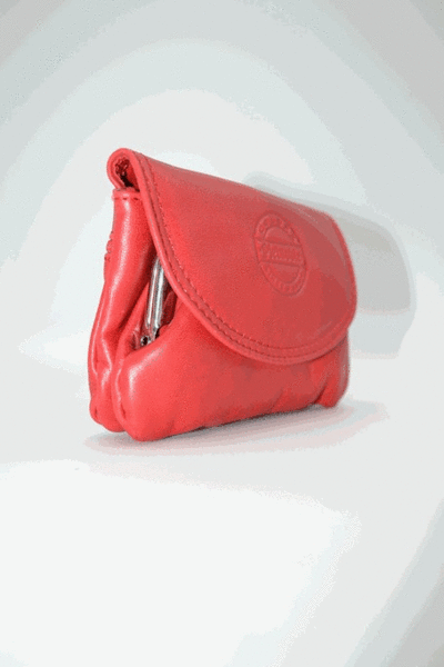 Monedero PIELNOBLE de boquilla con solapa rojo (1)