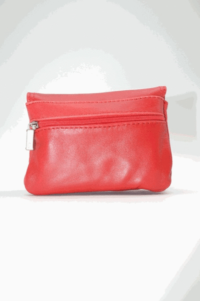 Monedero PIELNOBLE de boquilla con solapa rojo (2)