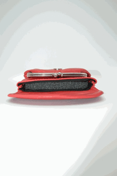 Monedero PIELNOBLE de boquilla con solapa rojo (3)