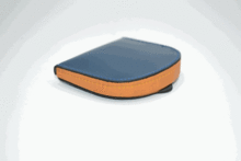 MONEDERO TACON DE PIEL UBRIQUE AZUL/MOSTAZA