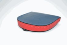 MONEDERO TACON DE PIEL UBRIQUE AZUL/ROJO