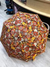 Paraguas MUNDI automatico largo flores amarillo