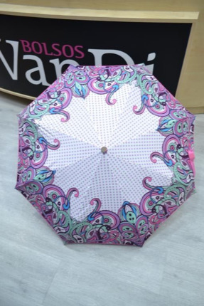 Paraguas MUNDI corto automatico rosa