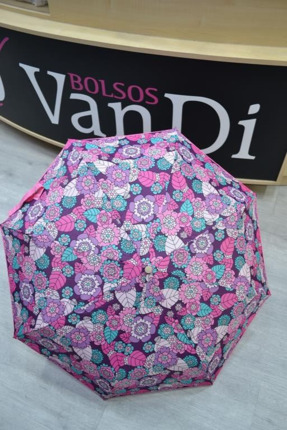 Paraguas MUNDI corto flores rosa