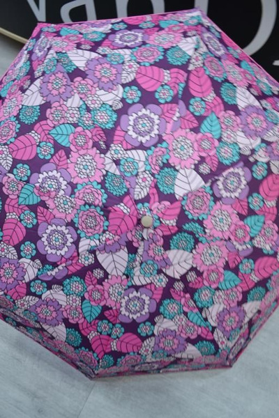 Paraguas MUNDI corto flores rosa (2)