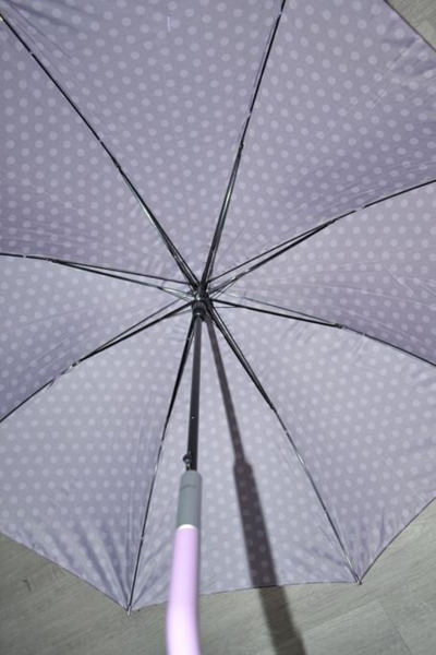 Paraguas Vogue largo topos morado (4)