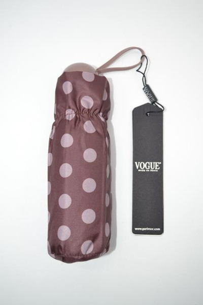 Paraguas VOGUE MINI super ligero topos marron