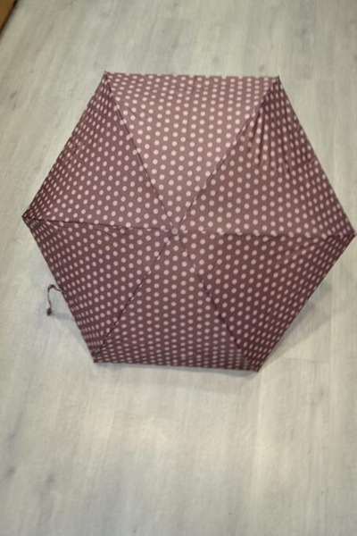 Paraguas VOGUE MINI super ligero topos marron (2)