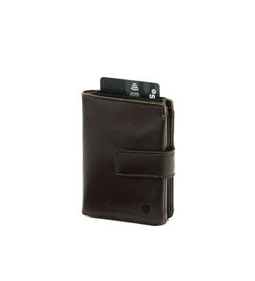 Tarjetero mecanico con billetera STAMP marron
