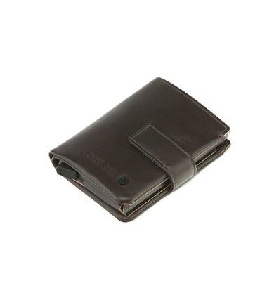 Tarjetero mecanico con billetera STAMP marron (2)