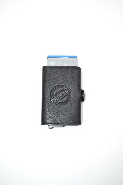 Tarjetero metalico con billetera PRIVATA Card negro