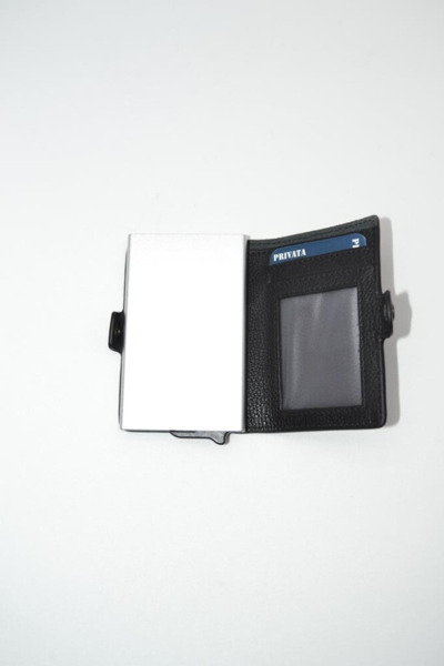 Tarjetero metalico con billetera PRIVATA Card negro (2)